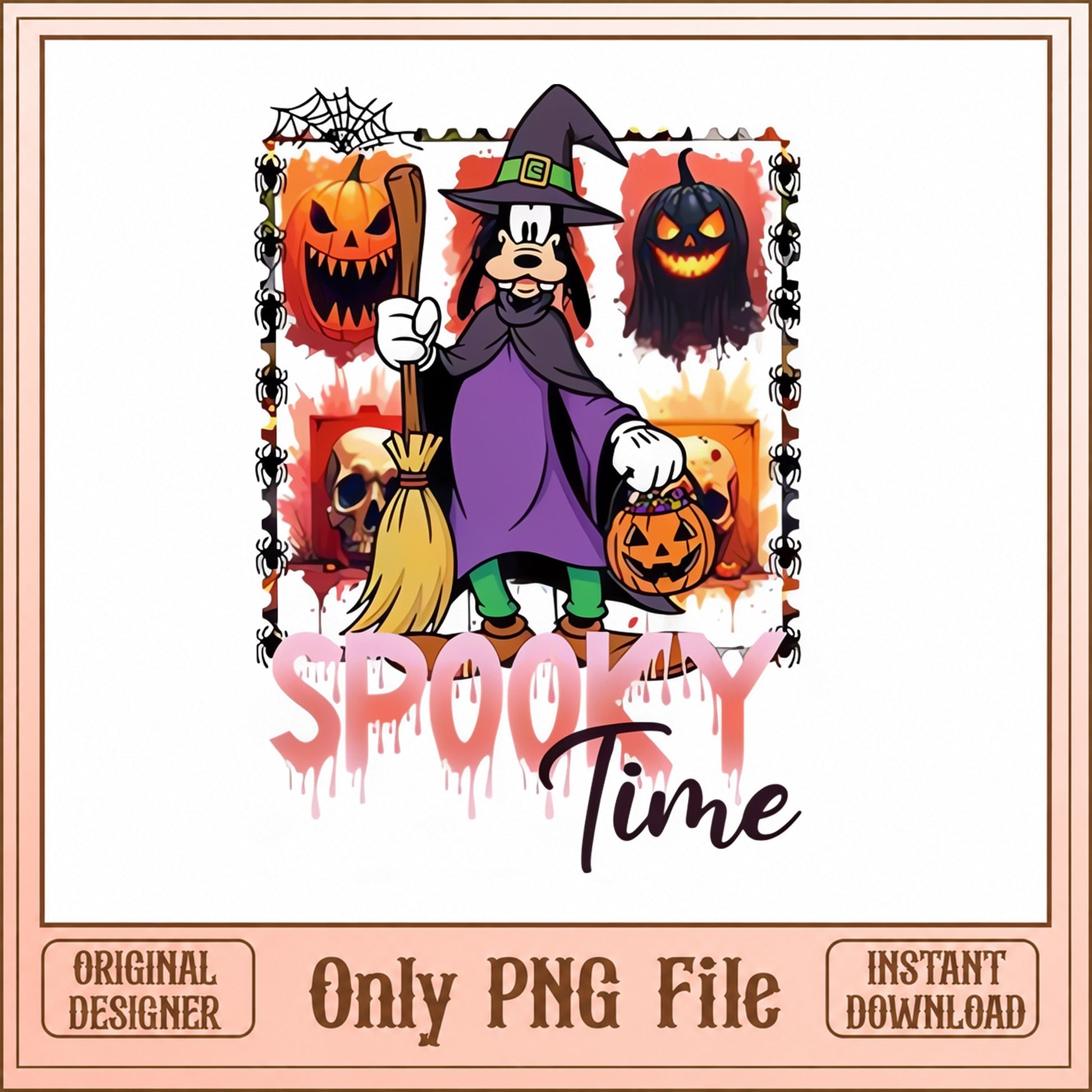 Goofy Spooky Time Halloween PNG, Disney Halloween Witch, PNG File