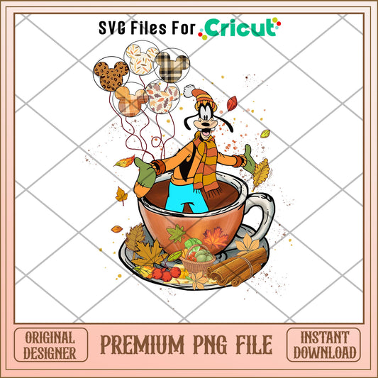 Goofy dog vintage autumn png, goofy dog png, halloween png