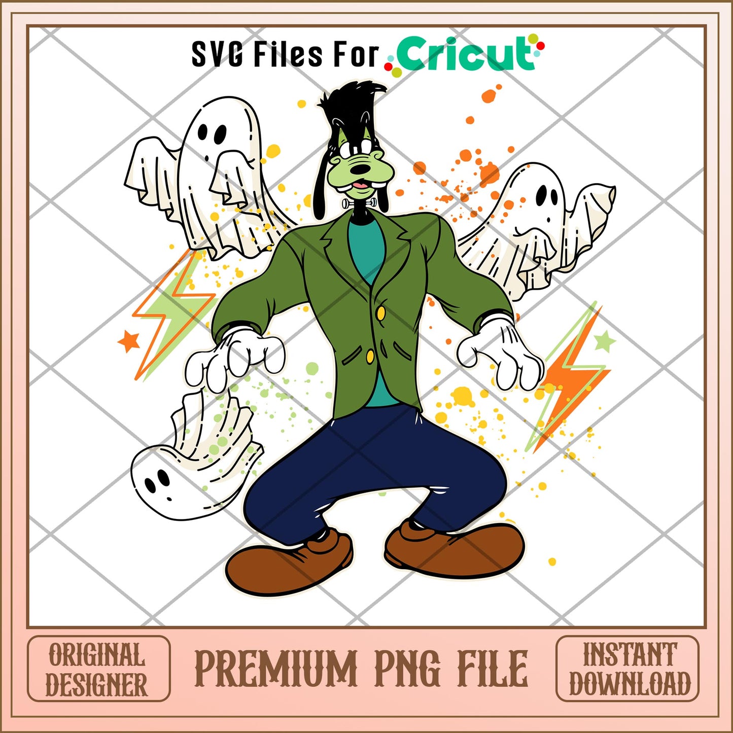 Goofy ghost halloween png, goofy dog png, halloween png