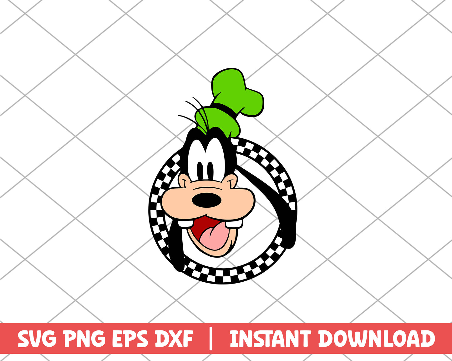 Goofy checkered disney svg