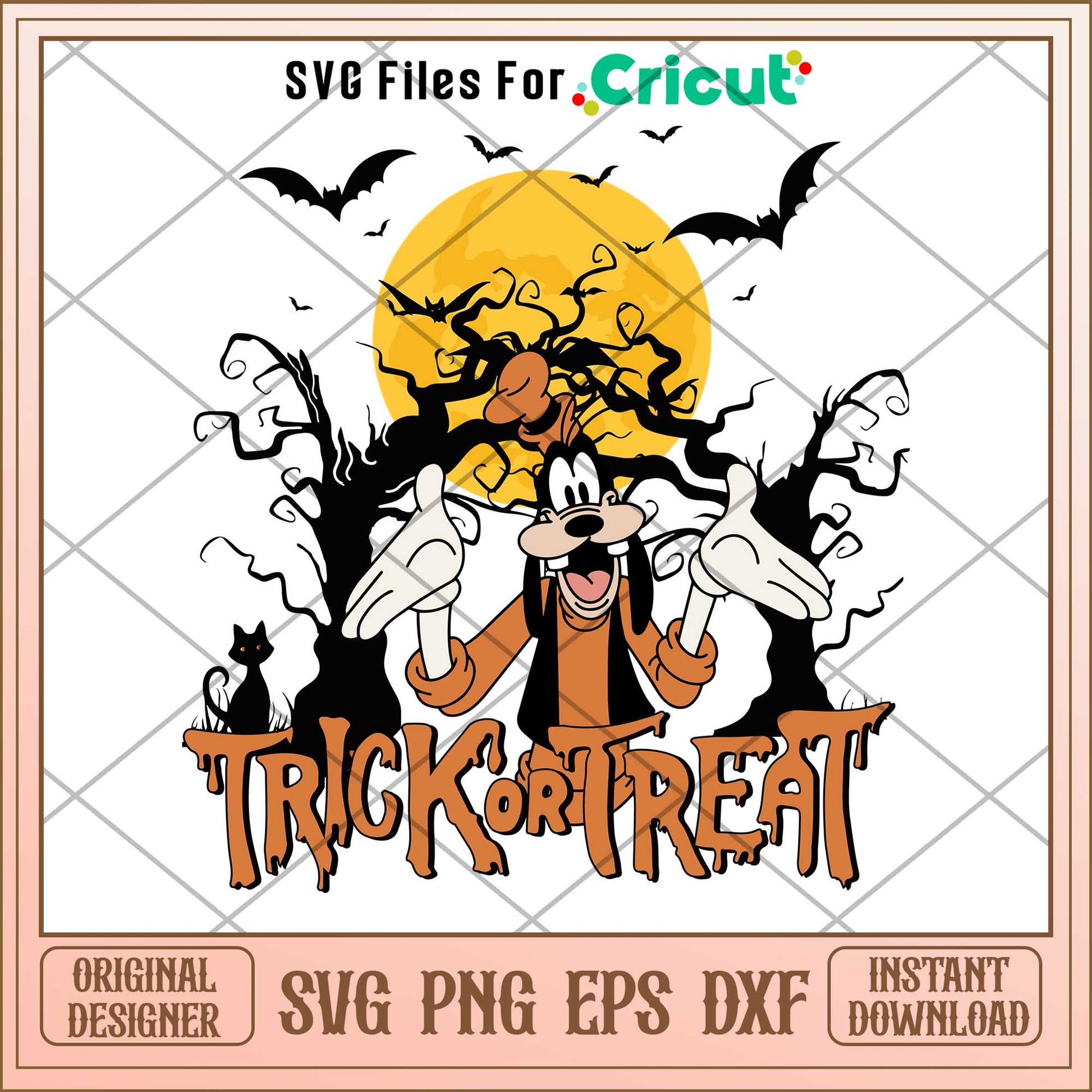 Goofy dog Trick or Treat Halloween svg, Disney characters svg, Digital Download