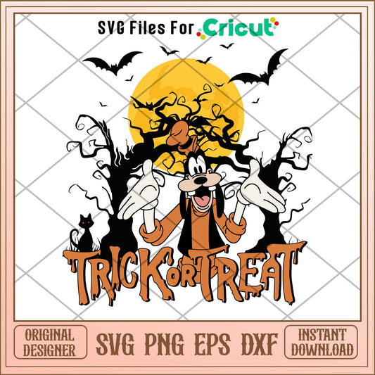 Goofy dog Trick or Treat Halloween svg, Disney characters svg, Digital Download