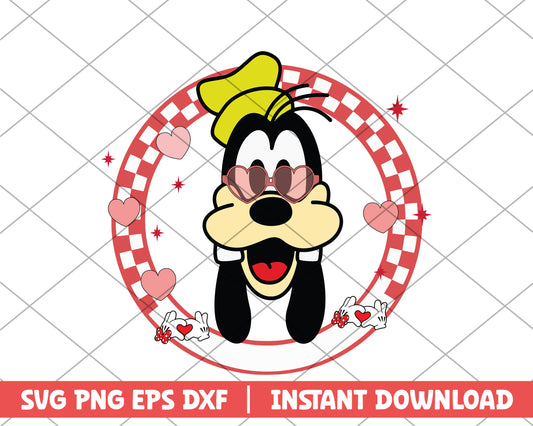 Goofy heart glasses disney svg