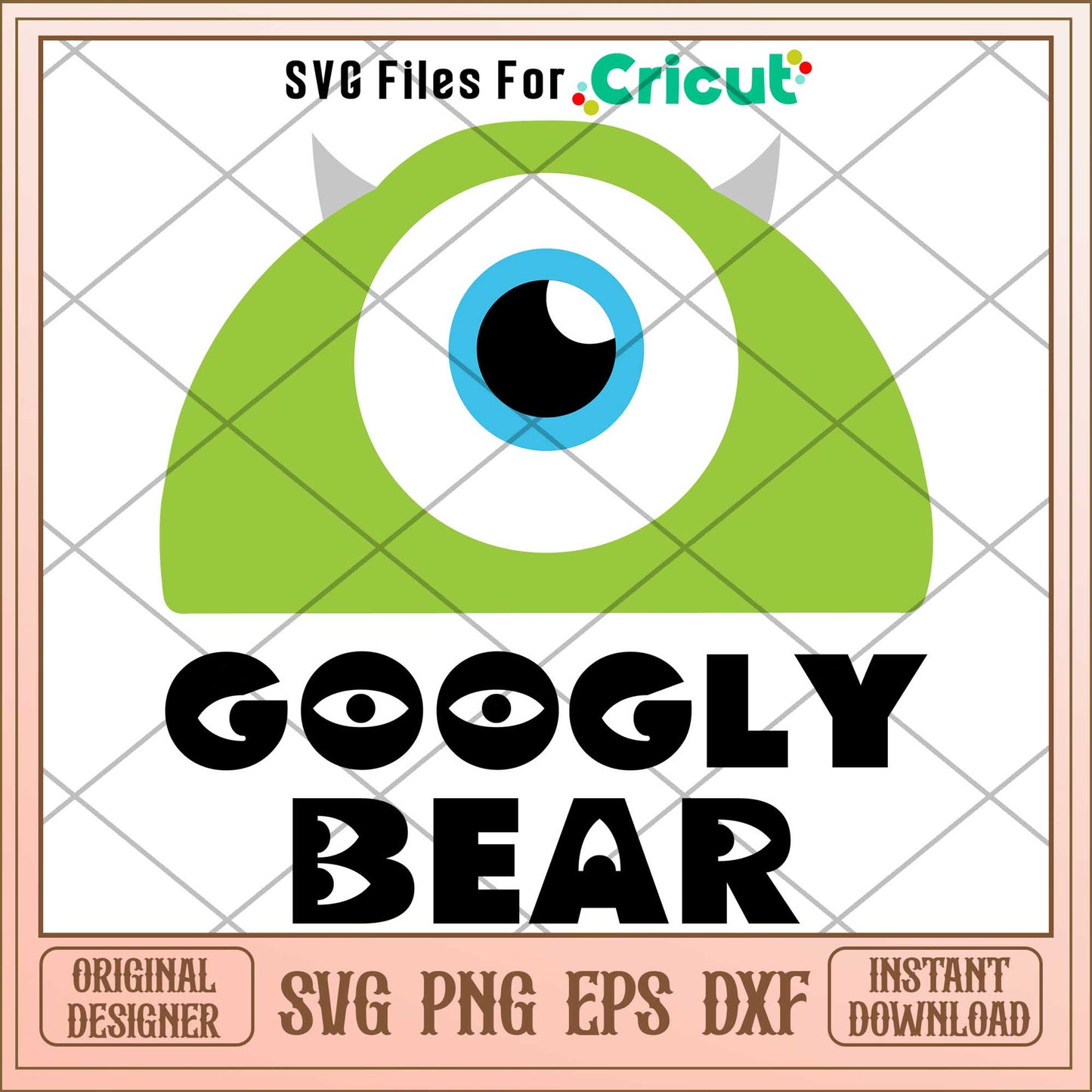 Googly Bear Mike Wazowski svg, monsters inc svg, Digital dowload  svg  files for cricut