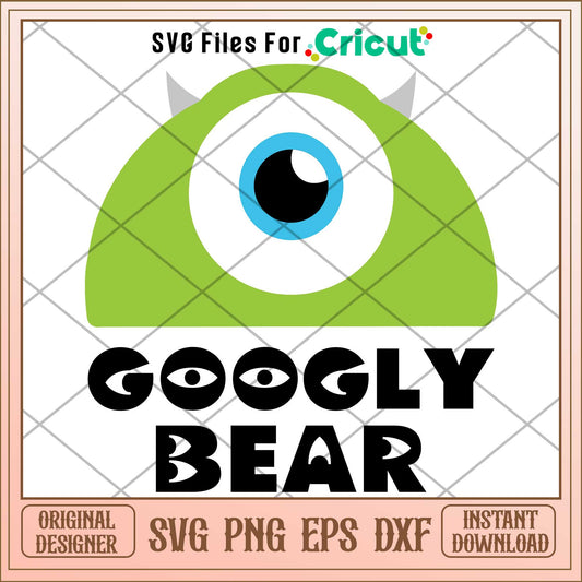 Googly Bear Mike Wazowski svg,  monsters inc svg, Digital dowload