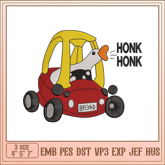 Goose Car Embroidery Design