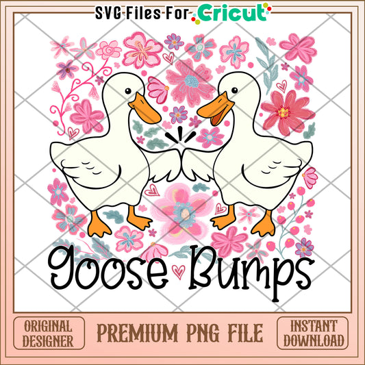 Goose bumps png, spooky vibes design png, halloween goose png