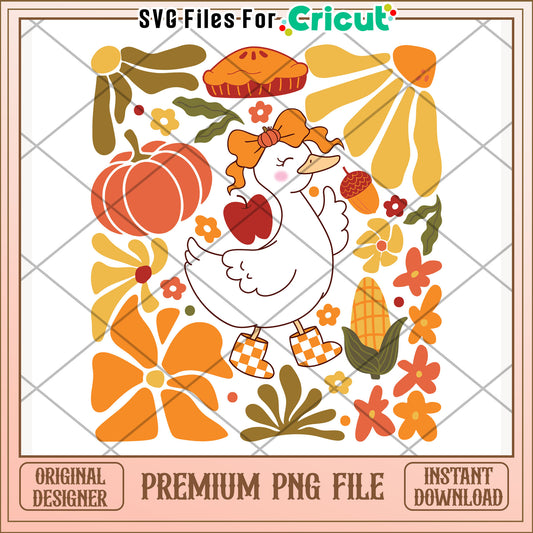 Goose fall goose png, autumn bird png, seasonal goose png