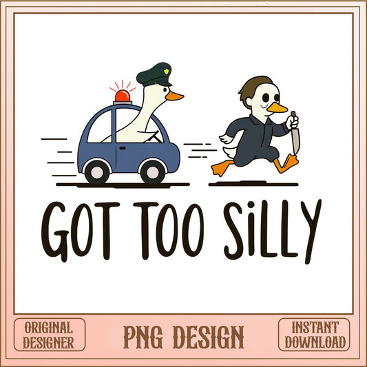 Got Too Silly Duck Michael Myers PNG, Funny Halloween PNG, Horror PNG