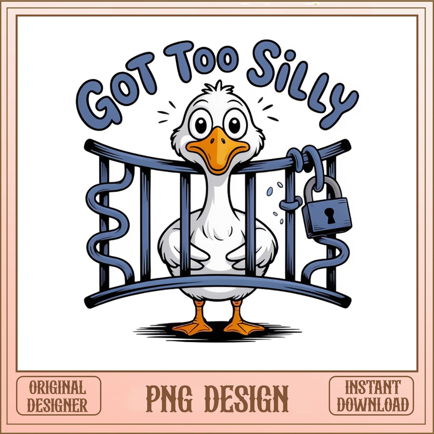 Got Too Silly Duck PNG, Funny Duck In Jail PNG, Cute Duck PNG