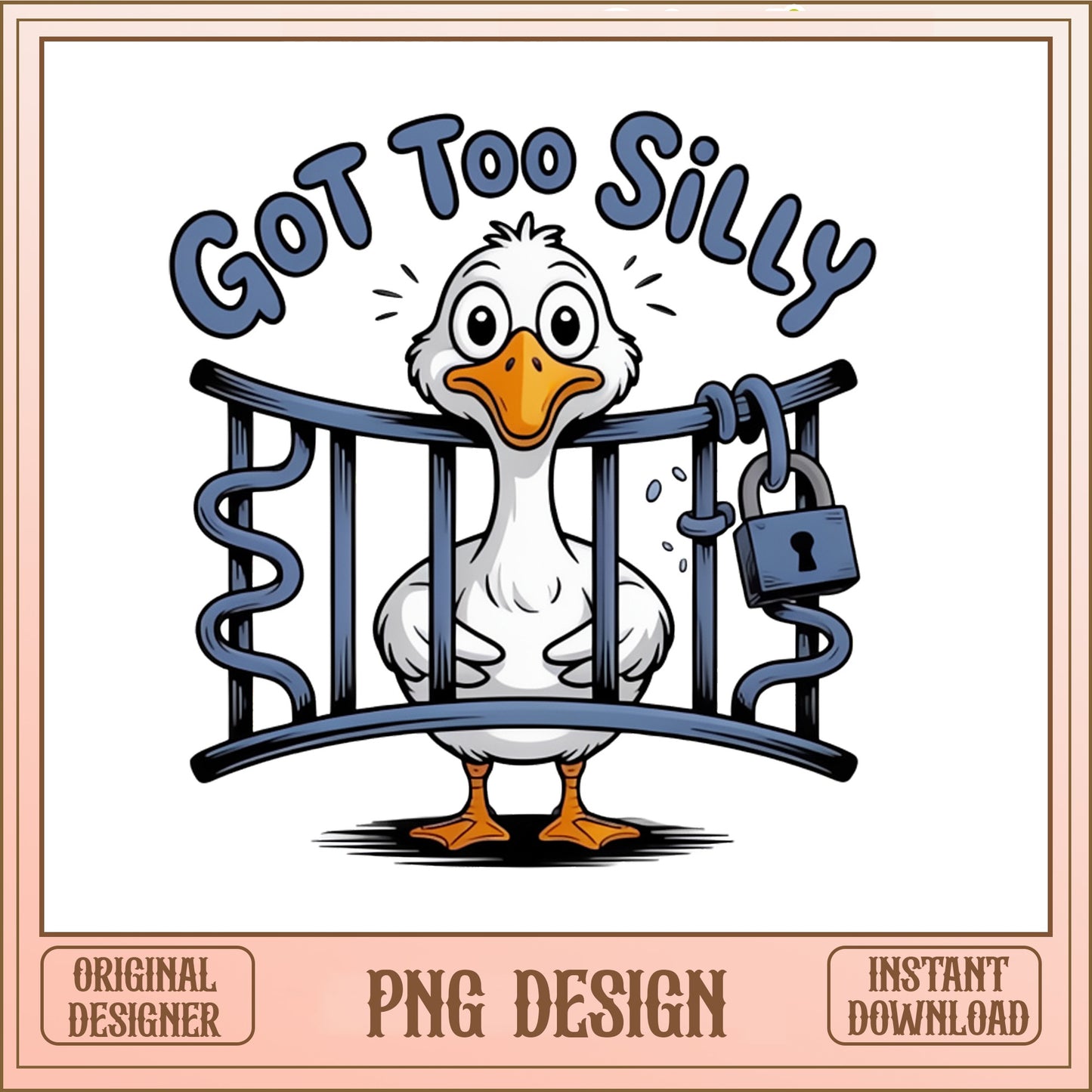Got Too Silly Goose PNG, Funny Duck In Cage PNG, Silly Goose PNG