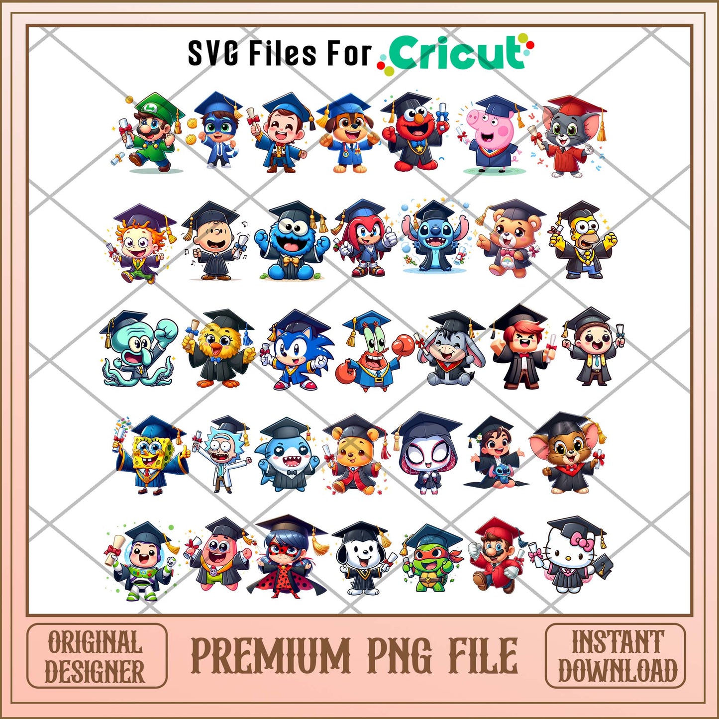 Graduation Cartoon png bundle, Cartoon chibi movies bundle