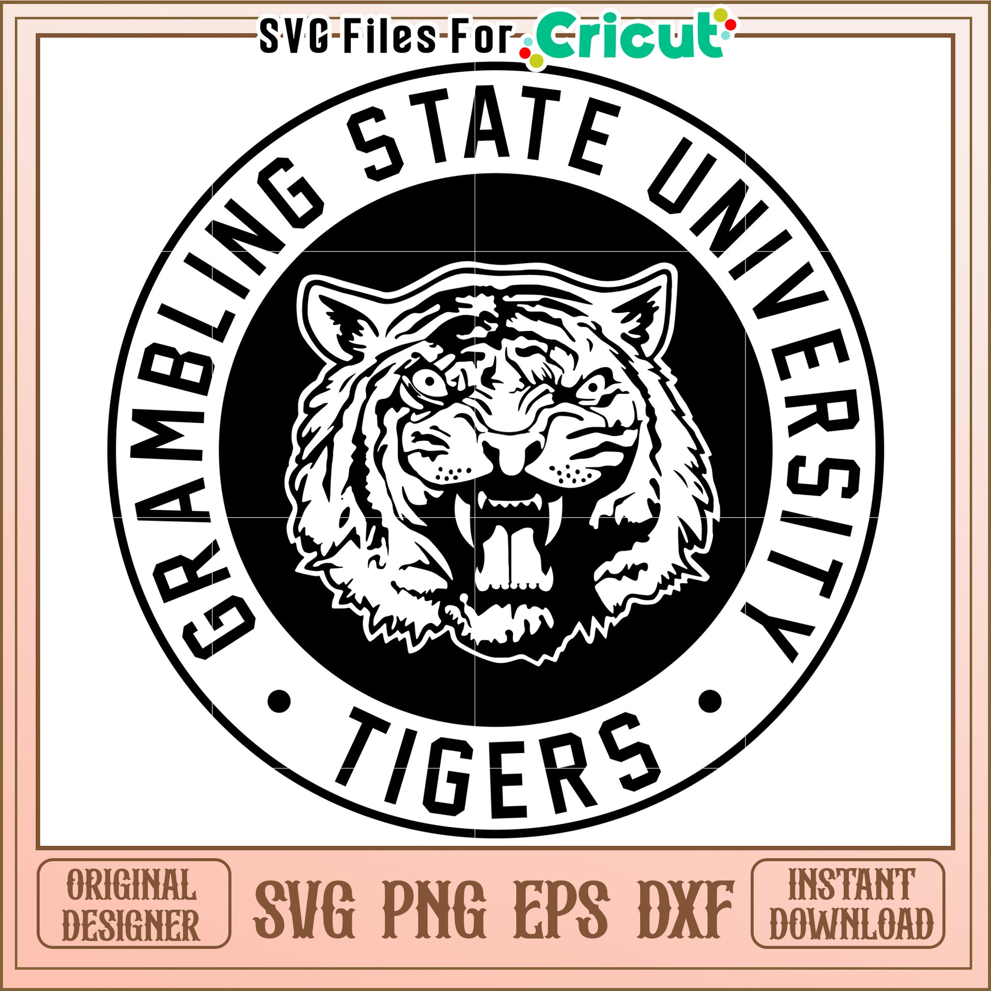 Grambling State University Tiger Logo Design, perfect for Cricut projects