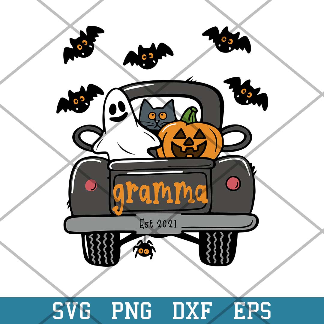 Gramma Truck Halloween Est 2021 Svg, Halloween Svg-Svgfilesforcricut