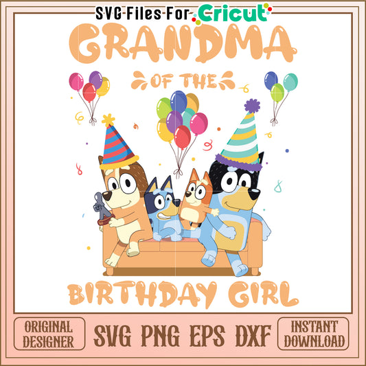 Grandma Birthday SVG Design Dogs