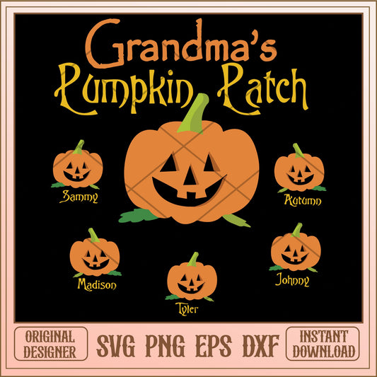 Grandma's Pumpkin Path svg, halloween characters svg, digital download