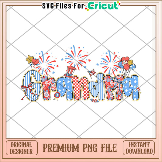 Grandma american design png, patriotic theme png, independence day