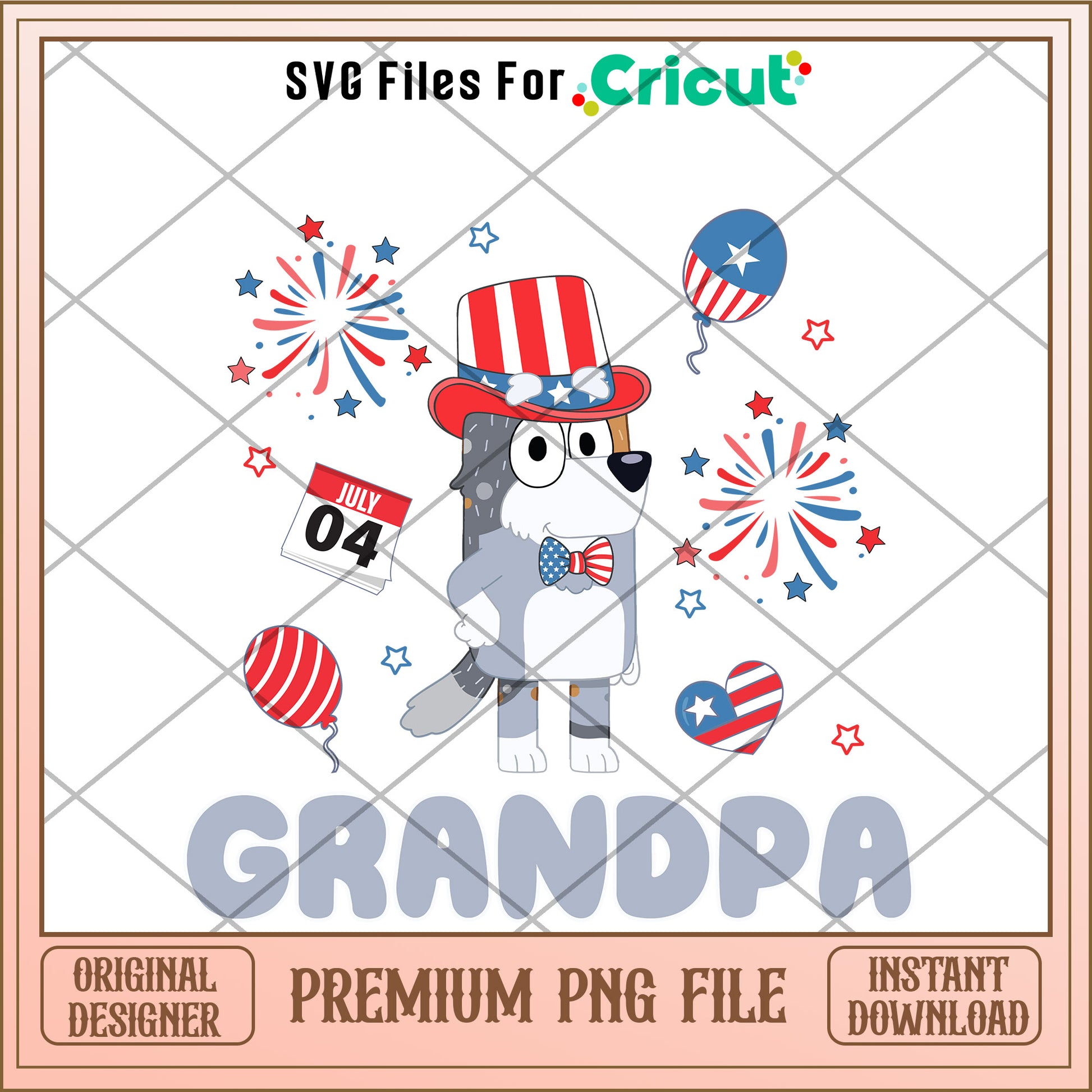 Grandpa 4th of July cartoon png