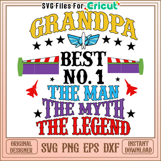 Grandpa SVG Best No 1 Man Myth Legend