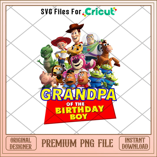 Grandpa of the birthday boy png, Toy Story Characters png, Digital Download