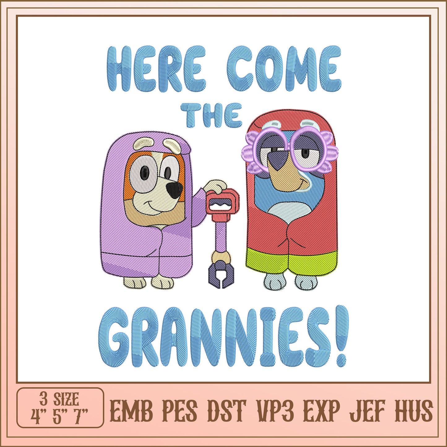 Grannies Embroidery Design Cute Dog Design