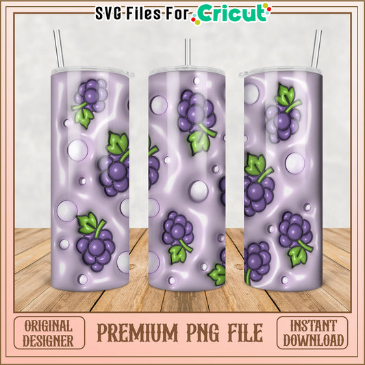 Grape Tumbler PNG Sublimation Design