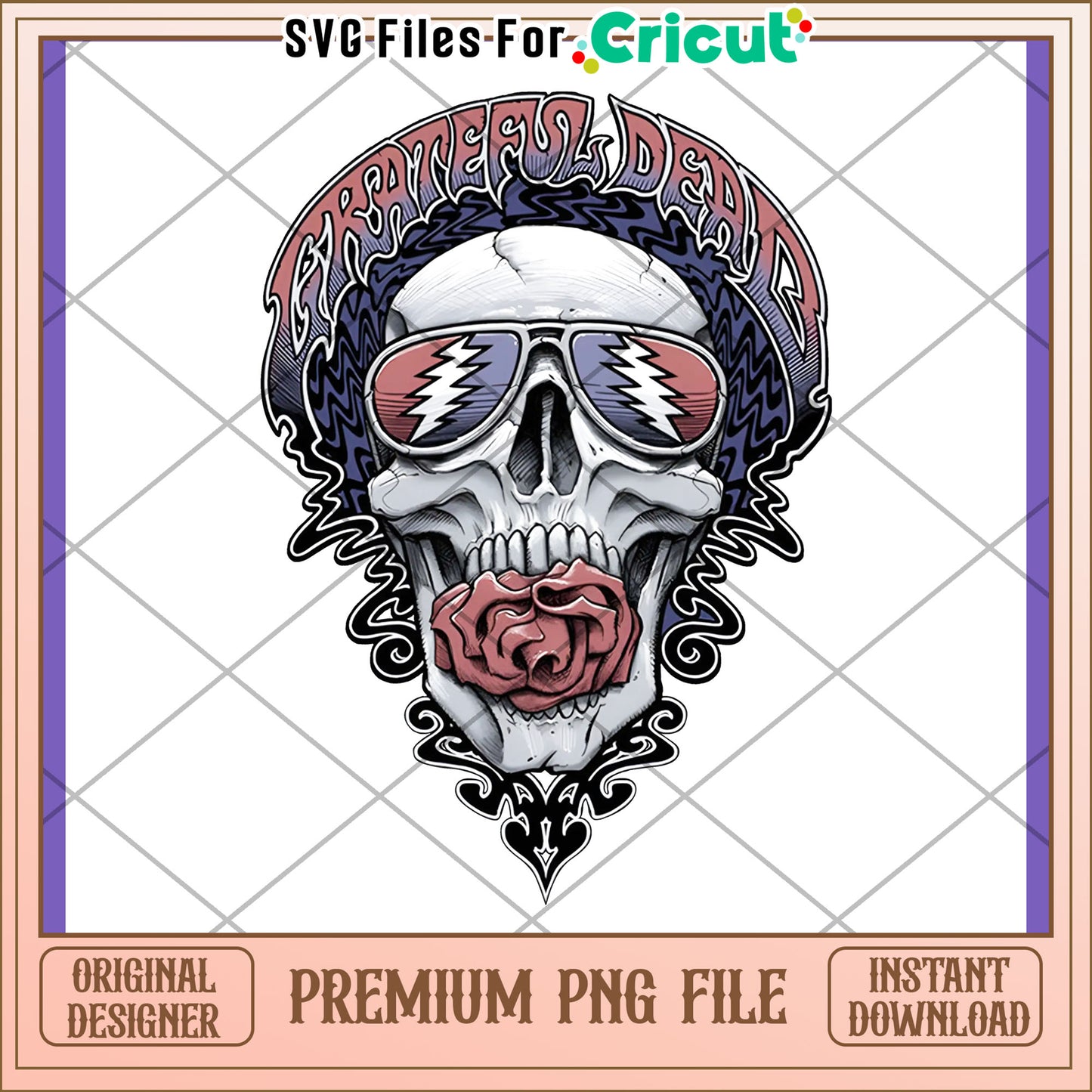 Grateful Dead Skull PNG Design