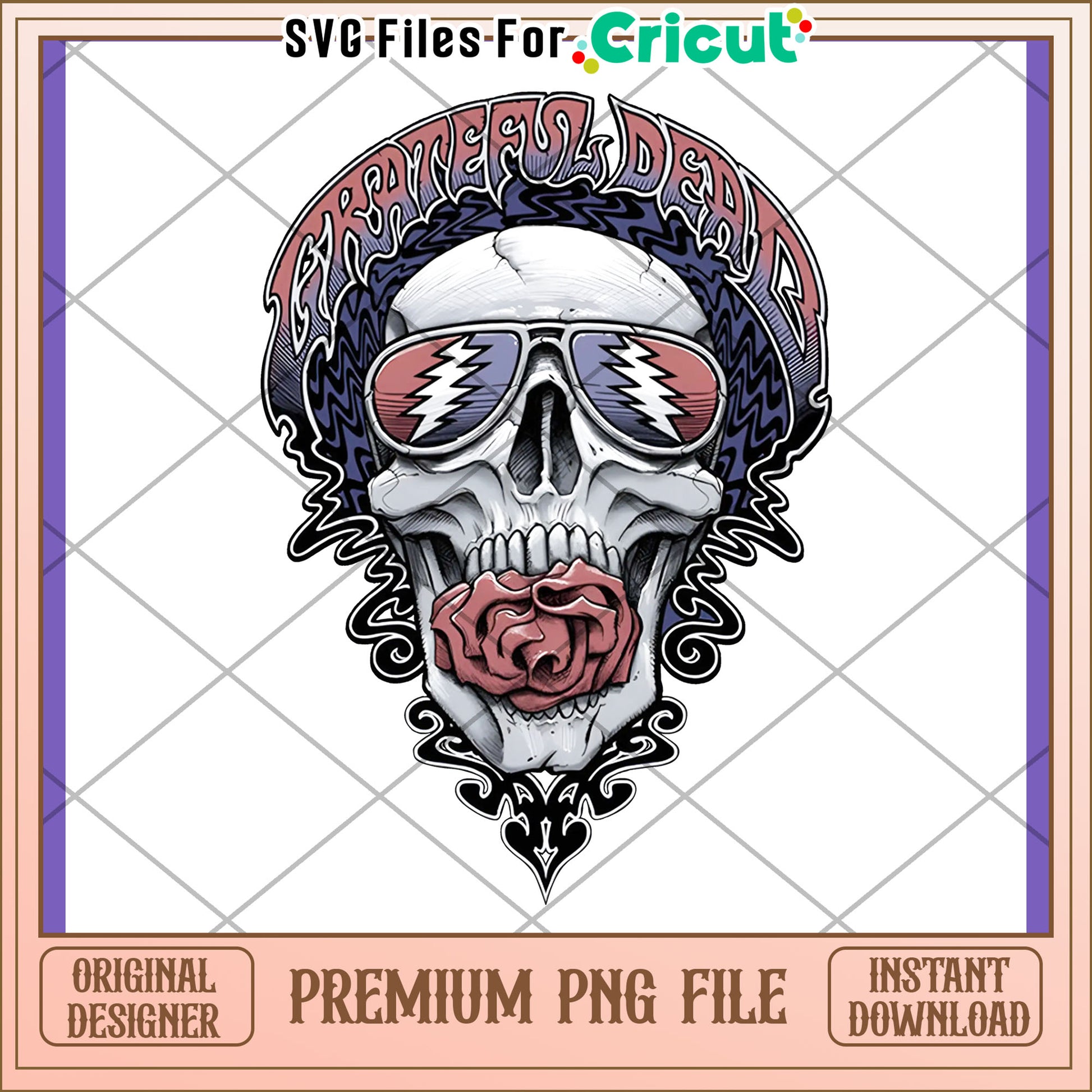 Grateful Dead Skull PNG Design