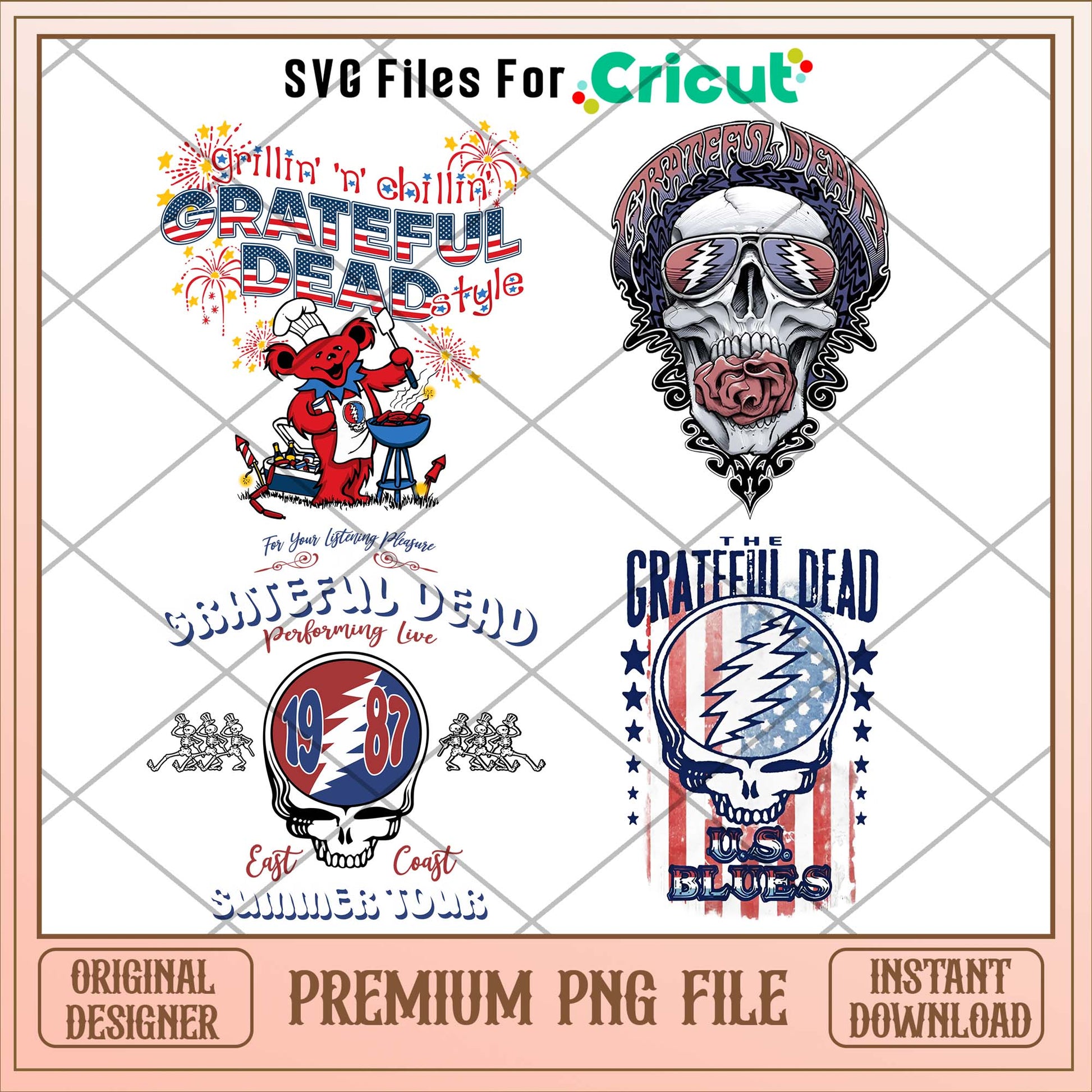 Grateful dead USA 4th of july png bundle, USA day png - Svgfileforcricut