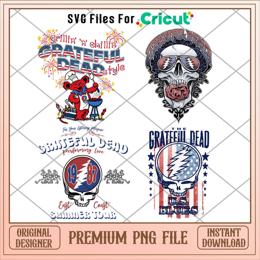 Grateful dead USA 4th of july png bundle, USA day png - Svgfileforcricut