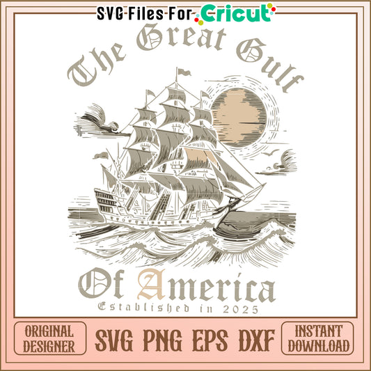 Great Gulf of America Vintage Ship Design, Established in 2025