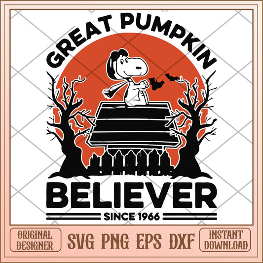 Great pumpkin Believer since 1966 halloween svg, halloween characters svg, digital download