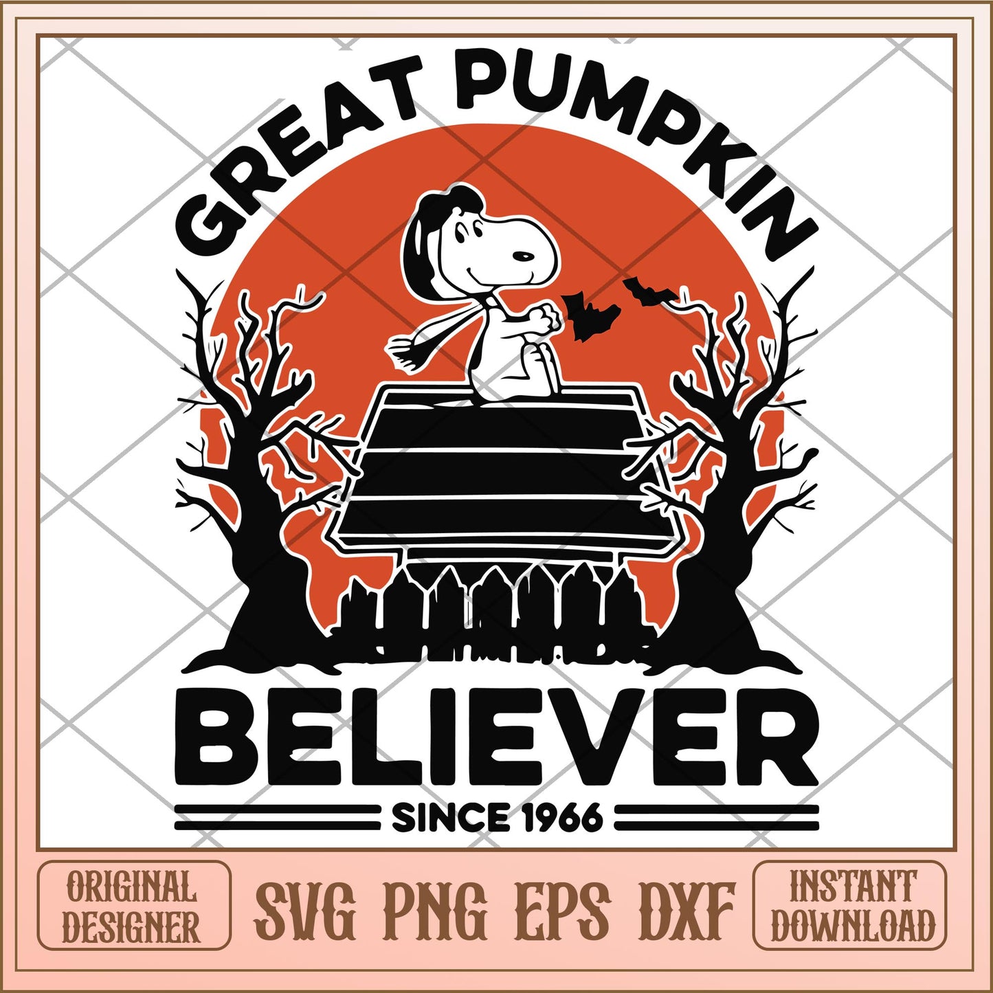 Great pumpkin Believer since 1966 halloween svg, halloween characters svg, digital download