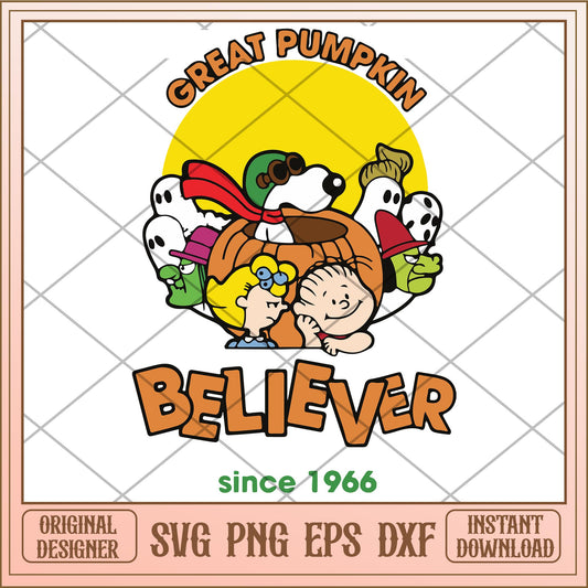 Great pumpkin believer since 1966 svg, halloween characters svg, digital download