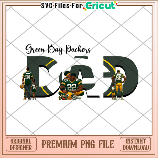 Green Bay Packers DAD design for fans, perfect for family gifts