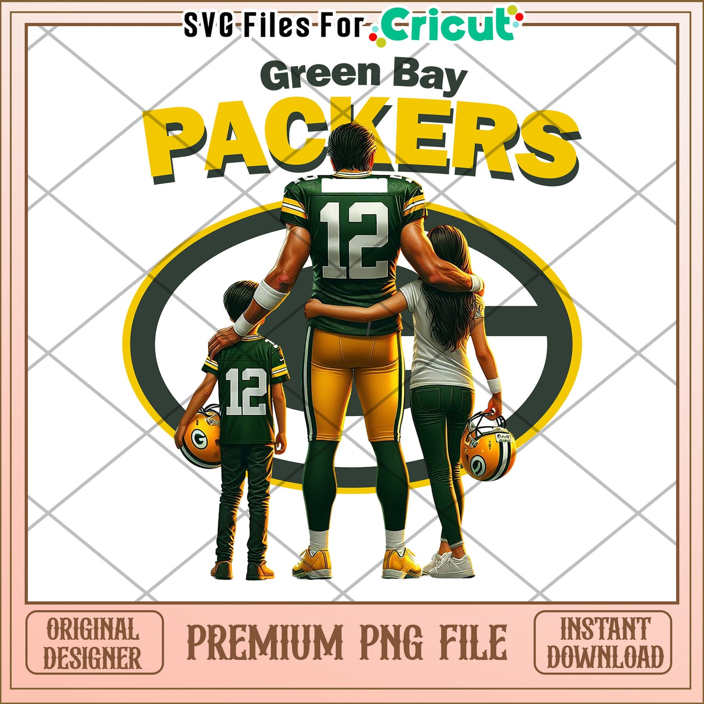 Green Bay Packers Family PNG File, Instant Download for Crafting
