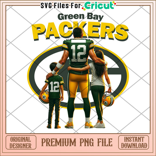 Green Bay Packers Family PNG File, Instant Download for Crafting