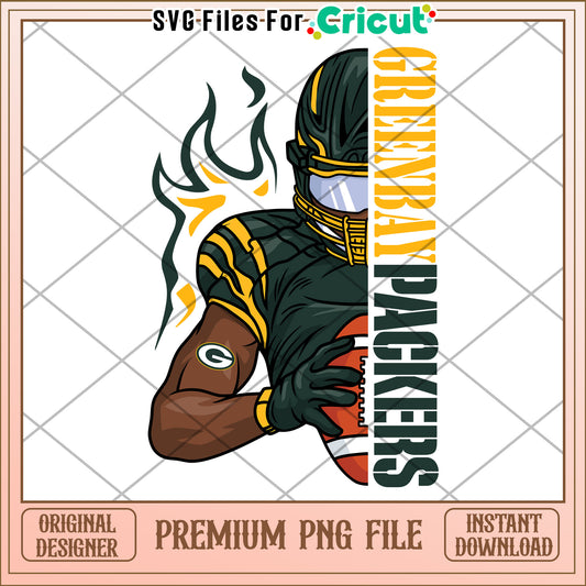 Green Bay Packers Football Player Graphic Design, Premium PNG File