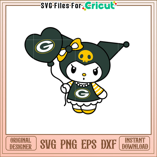Green Bay Packers Kuromi SVG