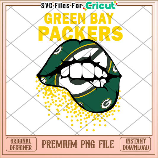 Green Bay Packers Lip Design, Perfect for Cricut Projects