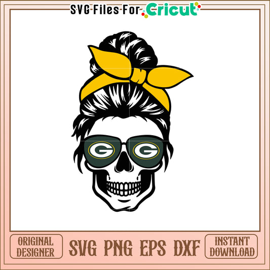 Green Bay Packers Messy Bun SVG