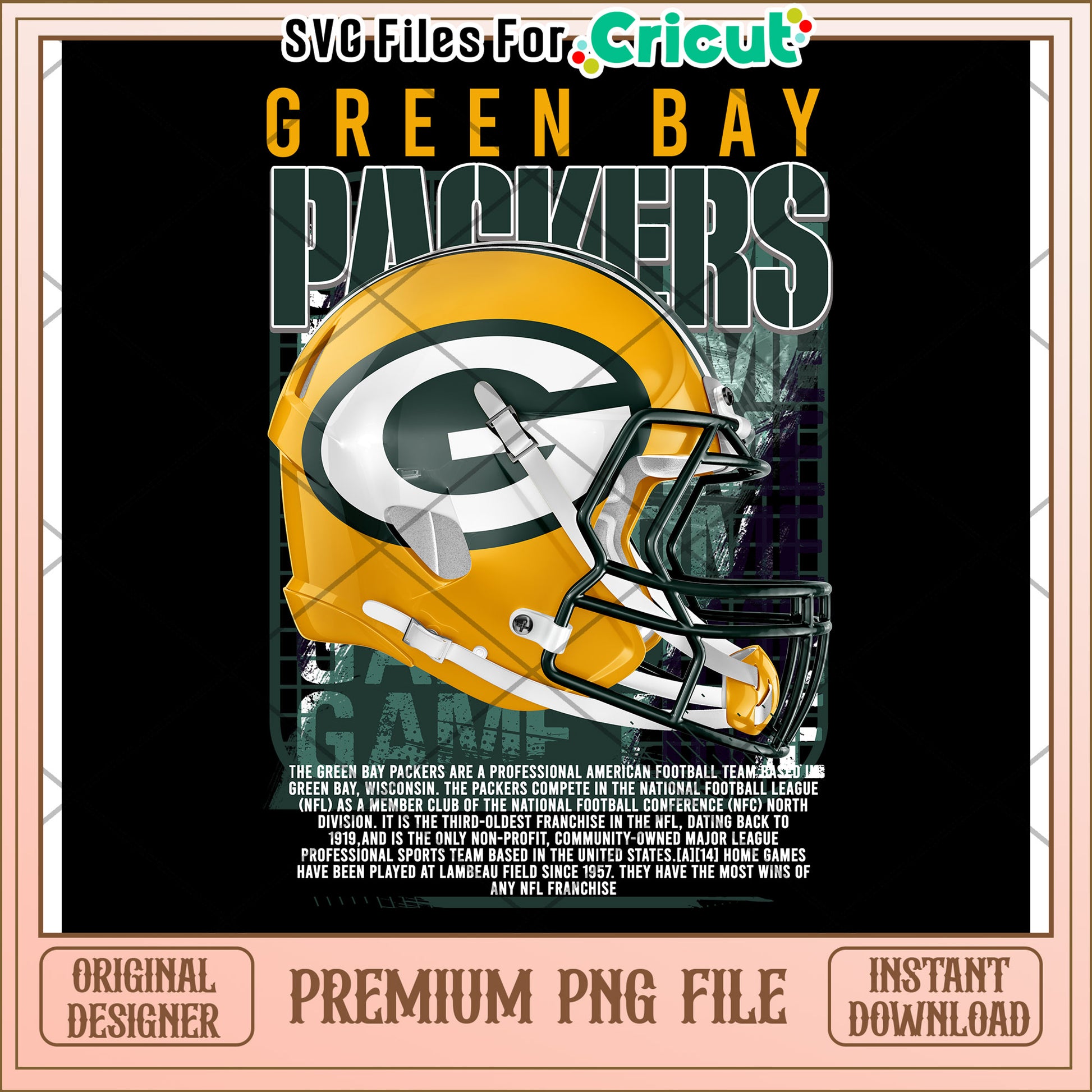 Green Bay Packers PNG Design for Cricut Projects, High Quality Download