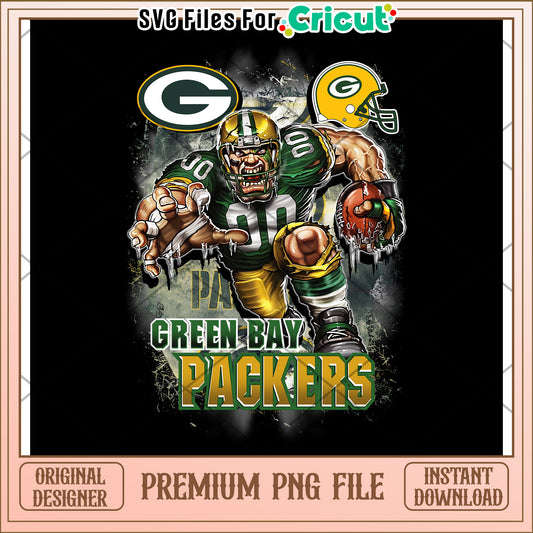 Green Bay Packers PNG Design for Cricut Projects, Perfect for Fans
