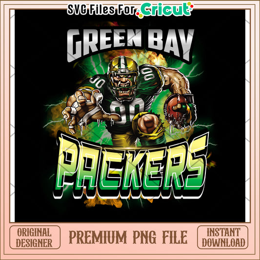 Green Bay Packers PNG File for Cricut, perfect for sports fans and crafts