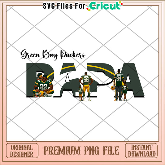 Green Bay Packers Papa design for Cricut, perfect for fans and gifts