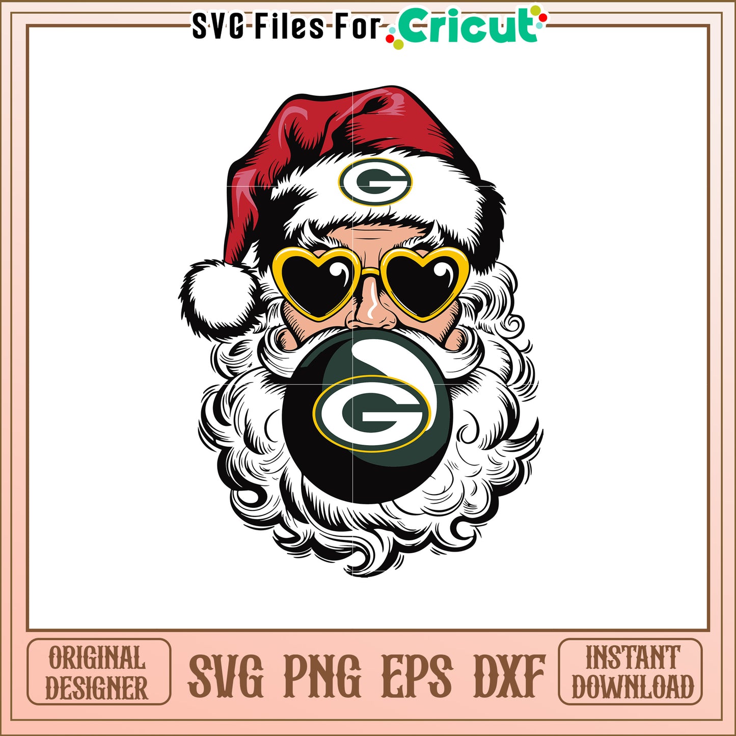Green Bay Packers Santa SVG Design
