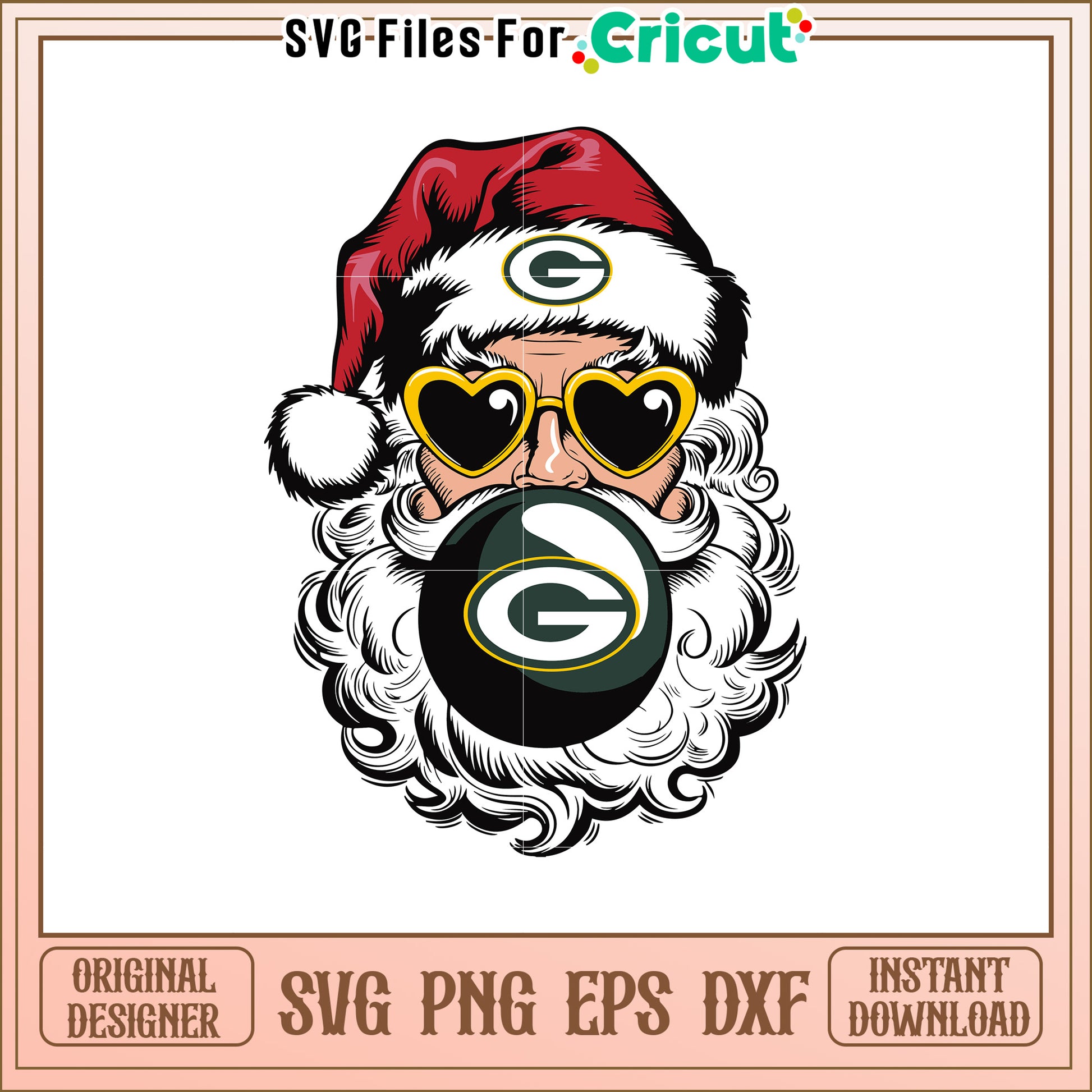 Green Bay Packers Santa SVG Design