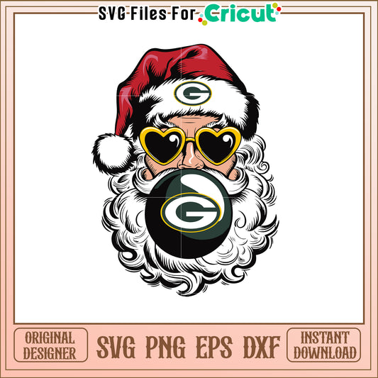 Green Bay Packers Santa SVG Design