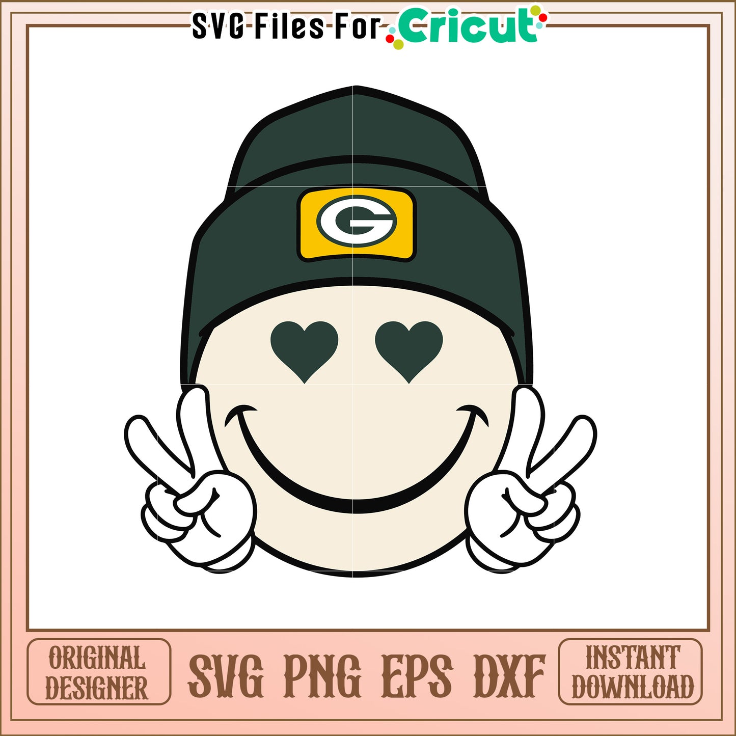 Green Bay Packers Smiley Face SVG