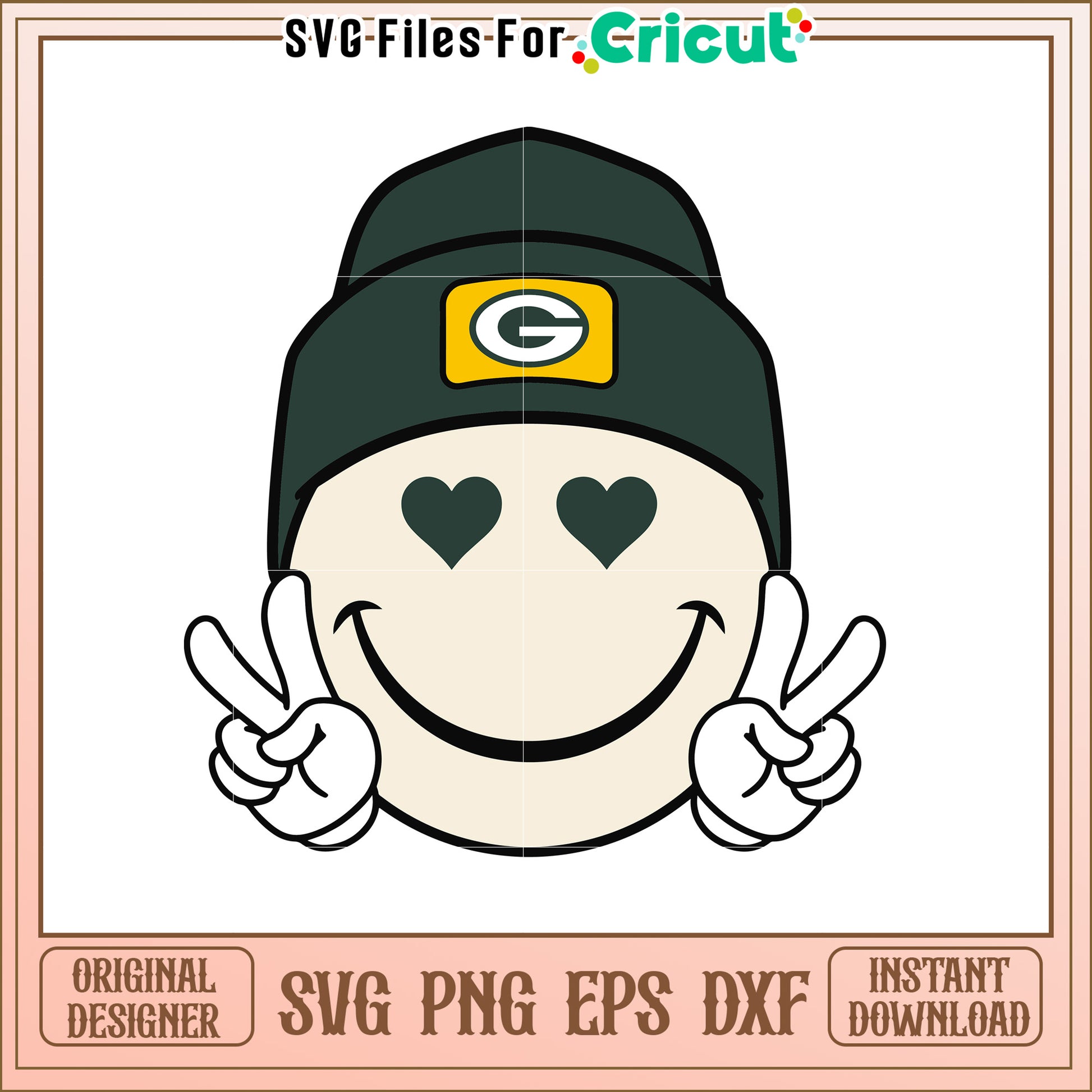 Green Bay Packers Smiley Face SVG